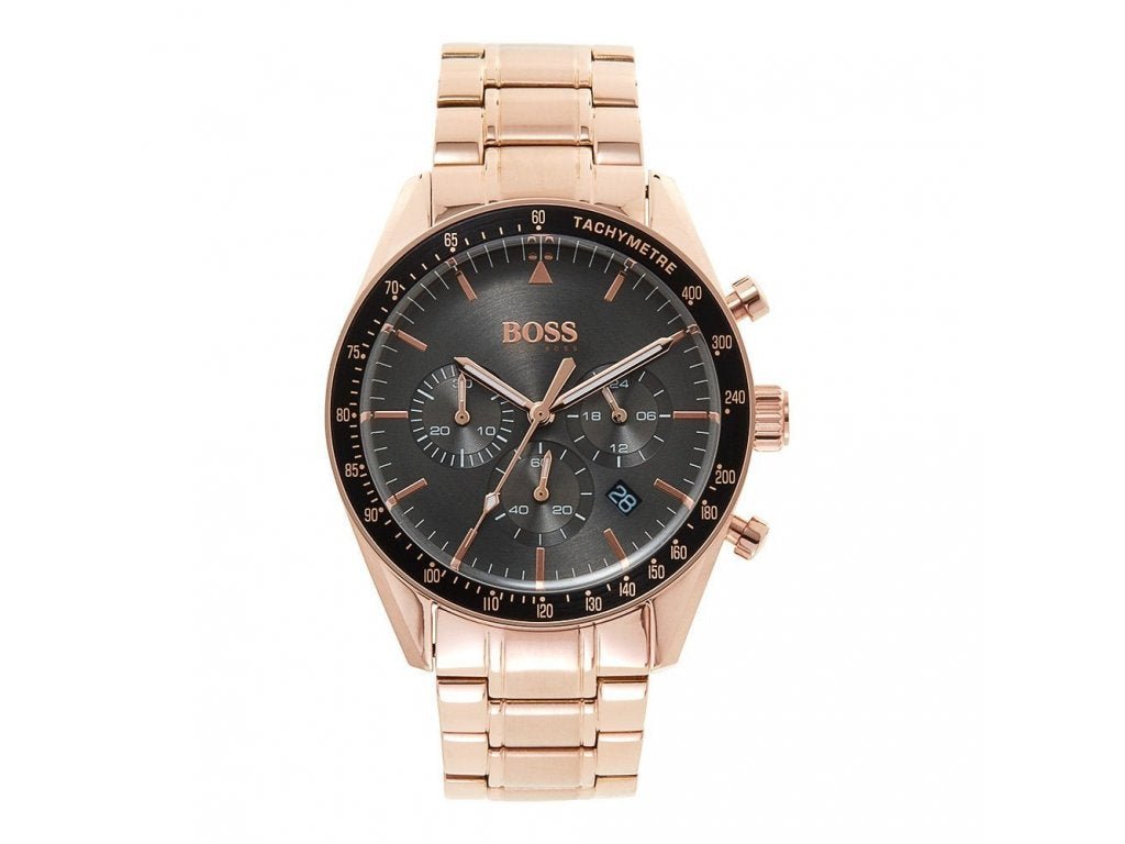 Hugo Boss Trophy Grey Dial Rose Gold Steel Strap Watch for Men - 1513632 Watches Hugo Boss   