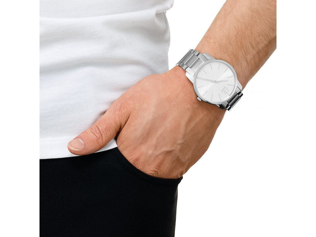 Calvin Klein City Silver Dial Silver Steel Strap Watch for Men - K2G21126 Watches Calvin Klein   