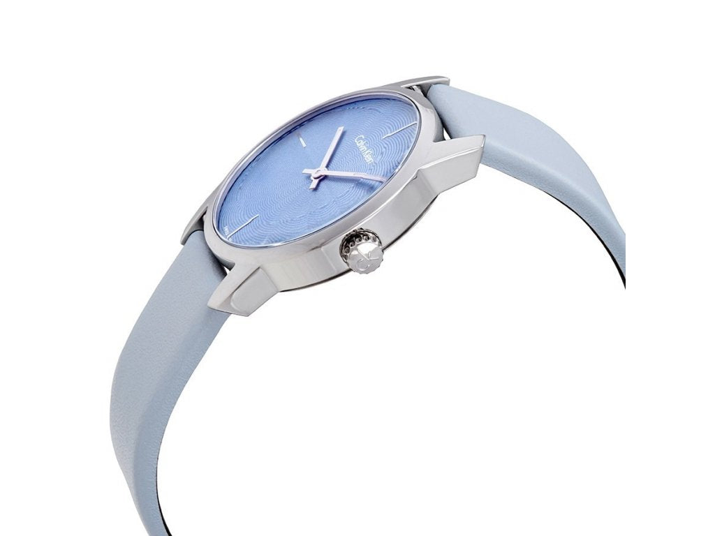 Calvin Klein City Blue Dial Blue Leather Strap Watch for Women - K2G231VN Watches Calvin Klein   