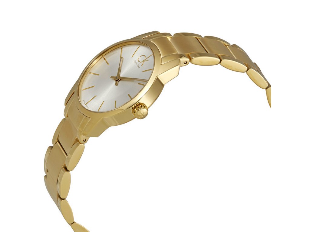 Calvin Klein City Silver Dial Gold Steel Strap Watch for Men - K2G21546 Watches Calvin Klein   