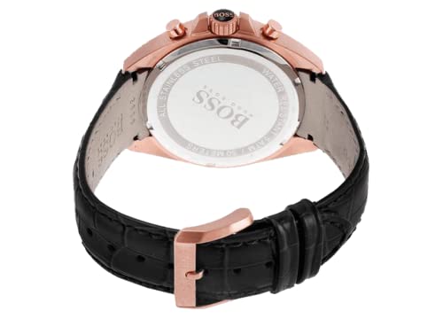 Hugo Boss Driver Black Dial Black Leather Strap Watch for Men - 1513092 Watches Hugo Boss   