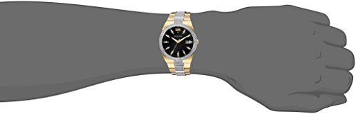 Bulova Crystal Black Dial Two Tone Steel Strap Watch for Men - 98B235 Watches Bulova   