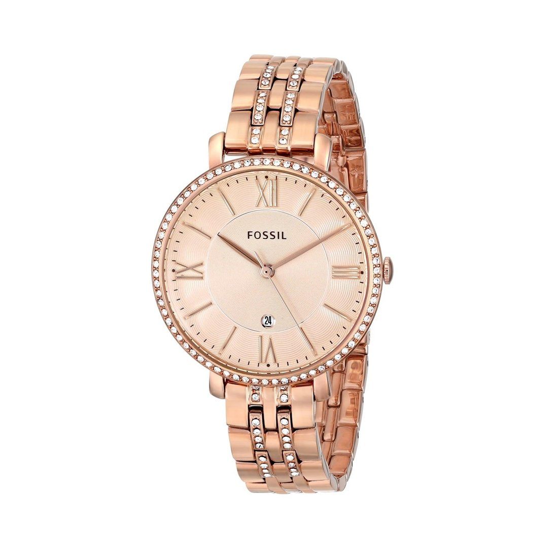 Fossil Jacqueline Rose Gold Dial Rose Gold Steel Strap Watch for Women - ES3546 Watches Fossil   