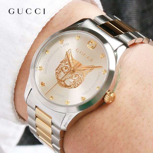 Gucci G Timeless Silver Dial Two Tone Steel Strap Watch For Women - YA1264074 Watches Gucci   