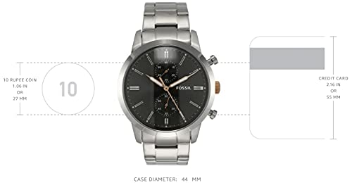 Fossil Townsman Chronograph Grey Dial Silver Steel Strap Watch for Men - FS5407 Watches Fossil   