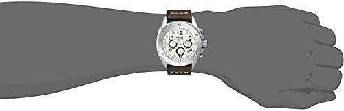 Fossil Modern Machine White Dial Brown Leather Strap Watch for Men - FS4929 Watches Fossil   