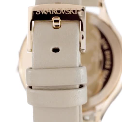 Swarovski Octea Nova Grey Dial Grey Leather Strap Watch for Women - 5295326 Watches Swarovski   