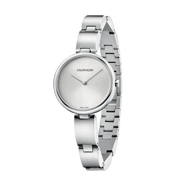 Calvin Klein Wavy Silver Dial Silver Steel Strap Watch for Women - K9U23146 Watches Calvin Klein   