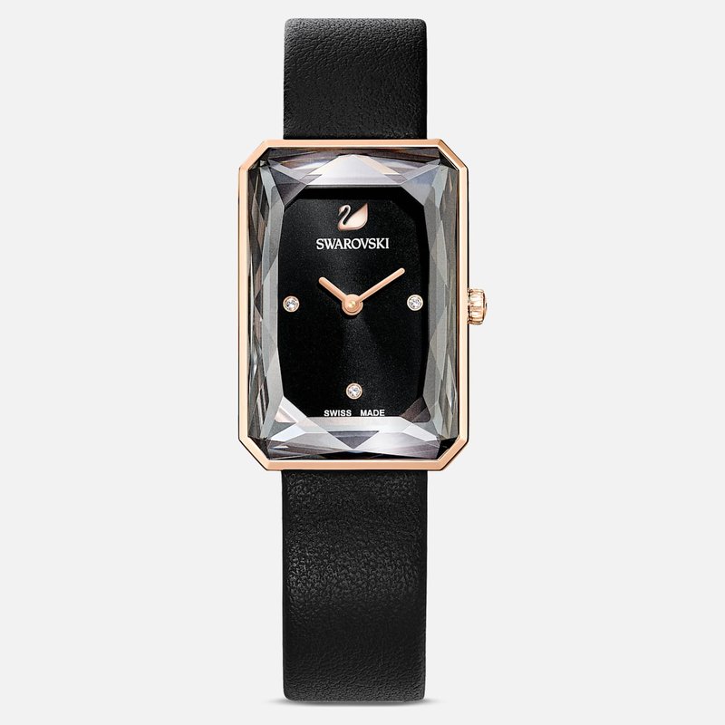 Swarovski Uptown Black Dial Black Leather Strap Watch for Women - 5547710 Watches Swarovski   