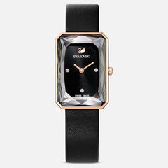 Swarovski Uptown Black Dial Black Leather Strap Watch for Women - 5547710 Watches Swarovski   
