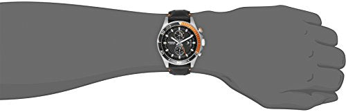 Fossil Wakefield Chronograph Black Dial Black Leather Strap Watch for Men - CH2953 Watches Fossil   