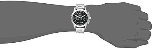 Fossil Dean Chronograph Black Dial Silver Steel Strap Watch for Men - FS4542 Watches Fossil   