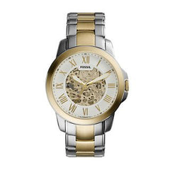 Fossil Grant Automatic Skeleton White Dial Two Tone Steel Strap Watch for Men - ME3112 Watches Fossil   