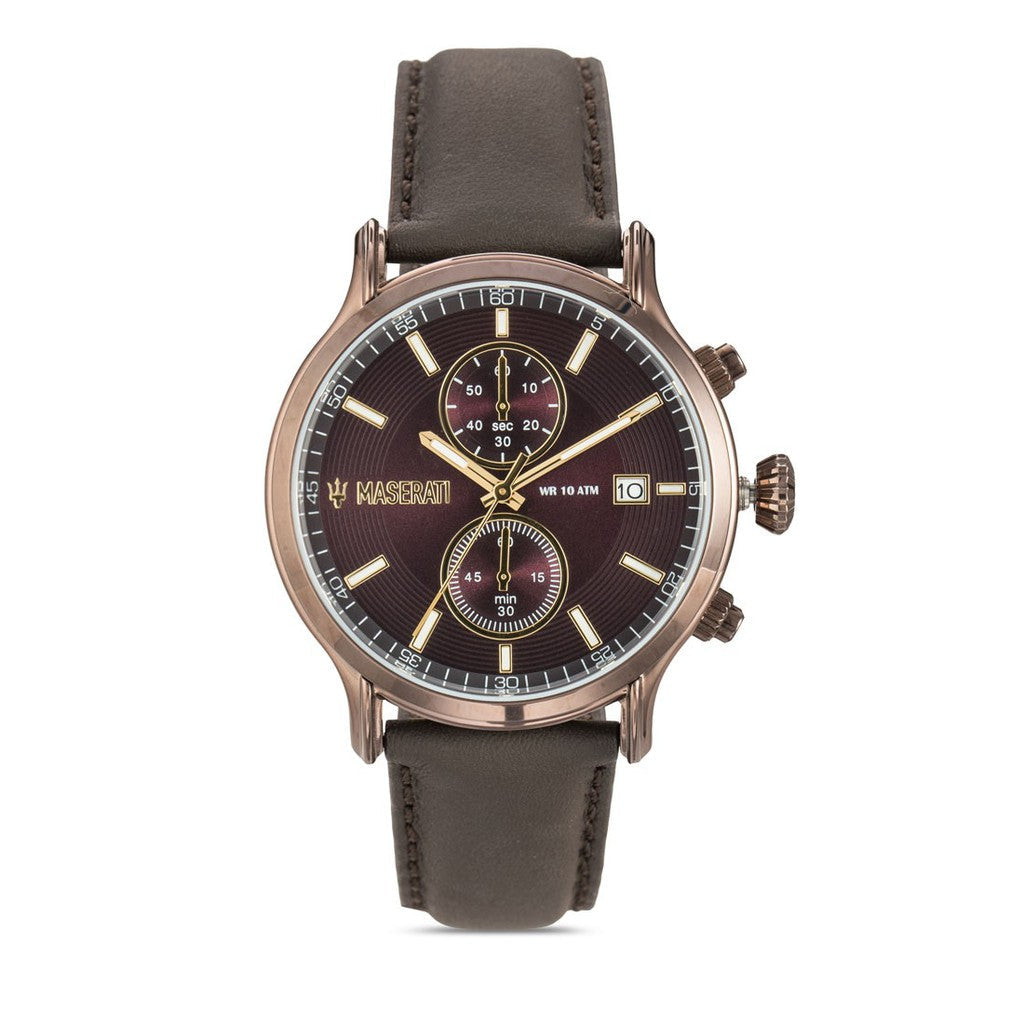 Maserati Epoca Chronograph Brown Dial Brown Leather Watch For Men - R8871618006 Watches Maserati   