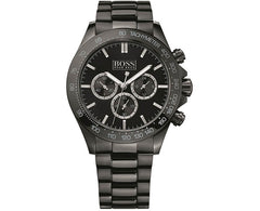 Hugo Boss Ikon Chronograph Black Dial Black Steel Strap Watch for Men - 1512961 Watches Hugo Boss   