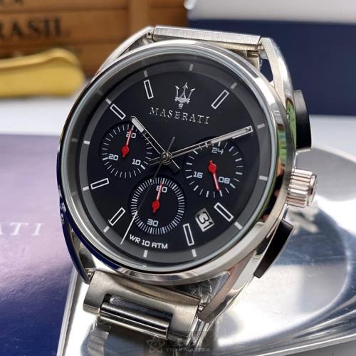 Maserati Trimarano Chronograph Black Dial Silver Stainless Steel Strap Watch For Men - R8873632003 Watches Maserati   