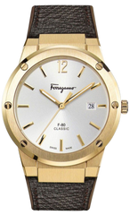 Salvatore Ferragamo Classic White Dial Brown Leather Strap Watch for Men - SFDT00819 Watches Salvatore Ferragamo   