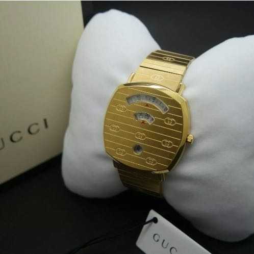 Gucci Grip Yellow Gold Dial Yellow Gold Steel Strap Unisex Watch -  YA157403 Watches Gucci   