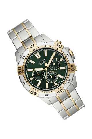 Fossil Garrett Chronograph Green Dial Two Tone Steel Strap Watch for Men - FS5622 Watches Fossil   