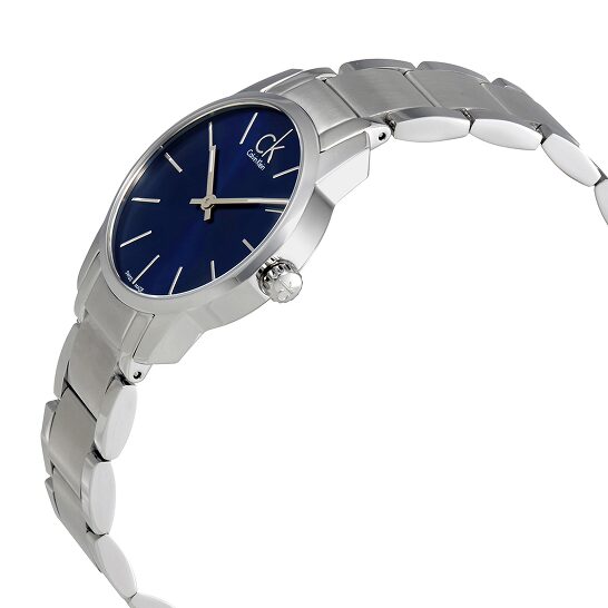 Calvin Klein City Blue Dial Silver Steel Strap Watch for Women - K2G2314N Watches Calvin Klein   