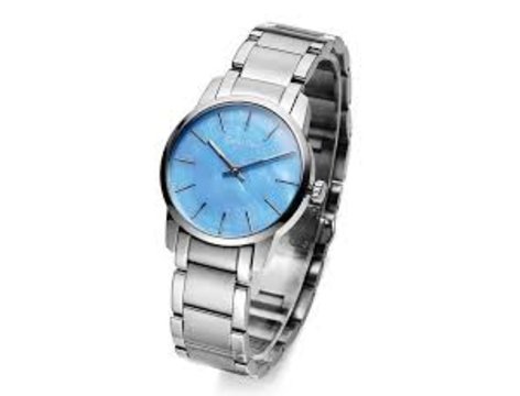 Calvin Klein City Mother of Pearl Blue Dial Silver Steel Strap Watch for Women - K2G2314X Watches Calvin Klein   