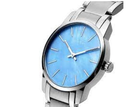 Calvin Klein City Mother of Pearl Blue Dial Silver Steel Strap Watch for Women - K2G2314X Watches Calvin Klein   