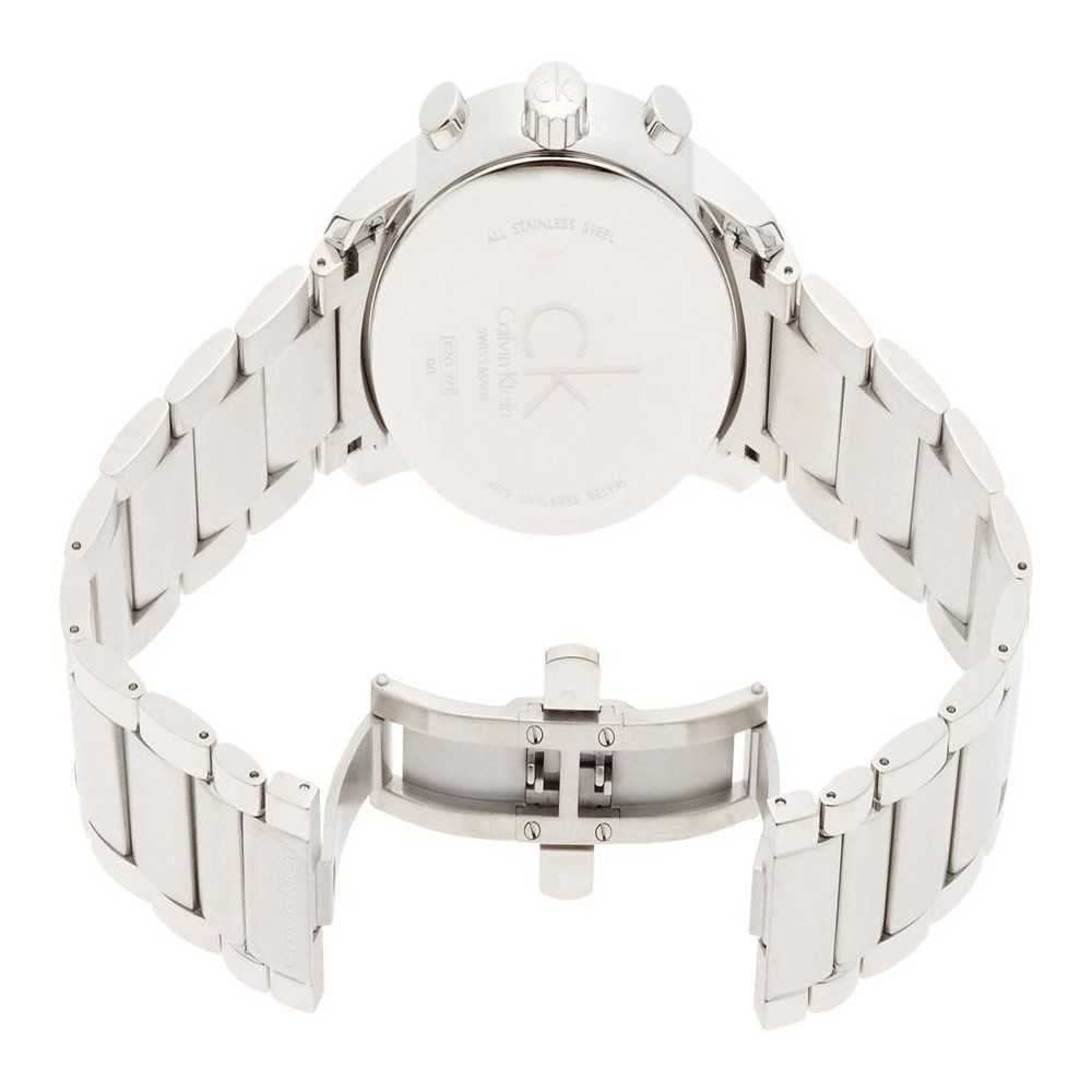 Calvin Klein City Chronograph White Dial Silver Steel Strap Watch for Men - K2G271Z6 Watches Calvin Klein   