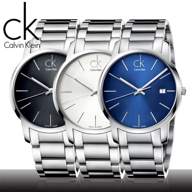 Calvin Klein City Blue Dial Silver Steel Strap Watch for Men - K2G2G14N Watches Calvin Klein   