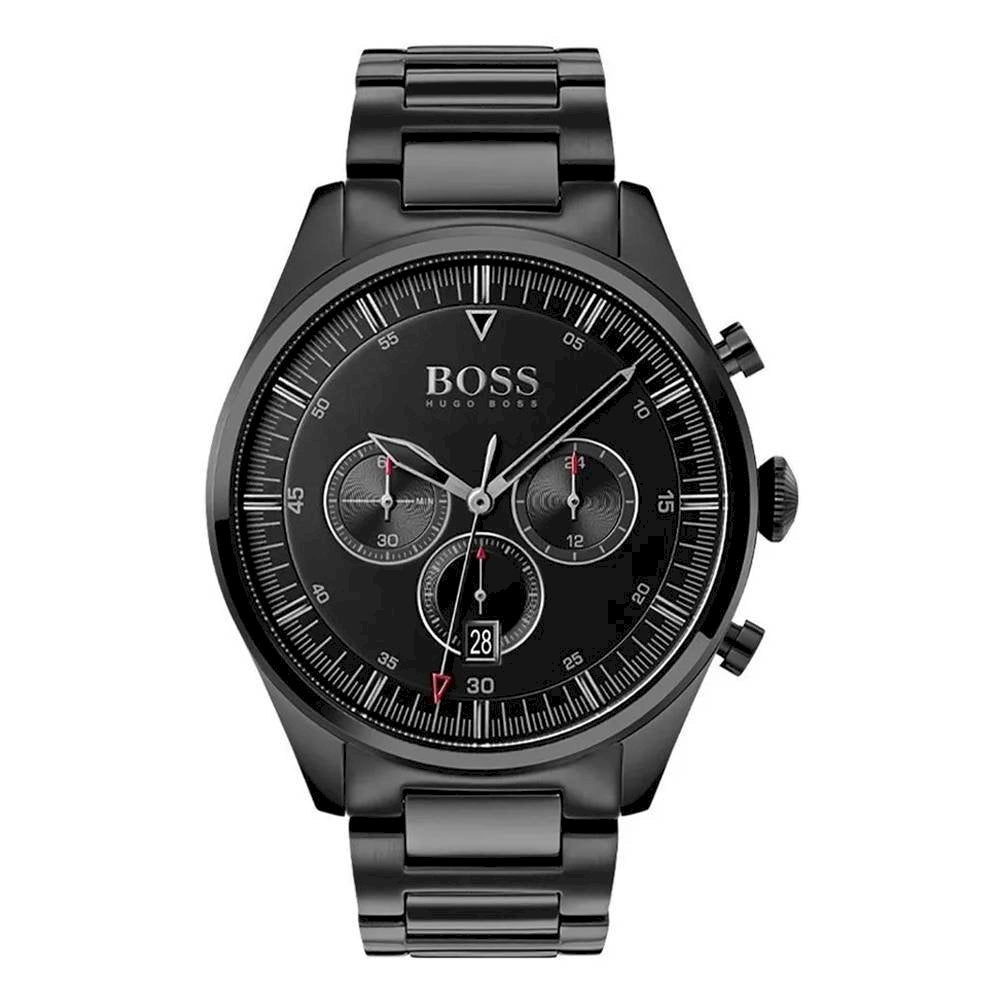 Hugo Boss Pioneer Black Dial Black Steel Strap Watch for Men - 1513714 Watches Hugo Boss   