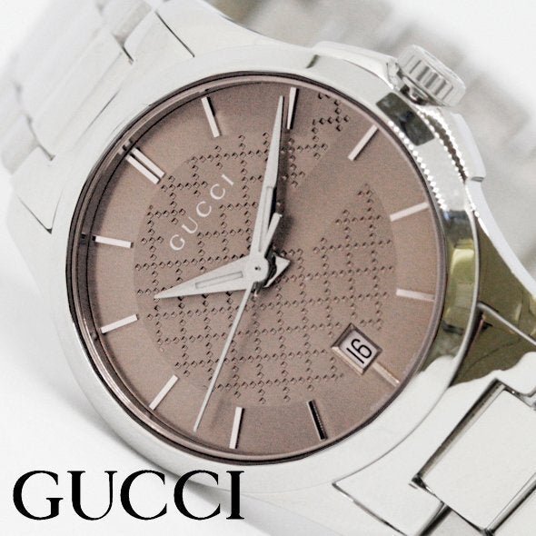 Gucci G Timeless Brown Dial Silver Steel Strap Watch For Women - YA126526 Watches Gucci   