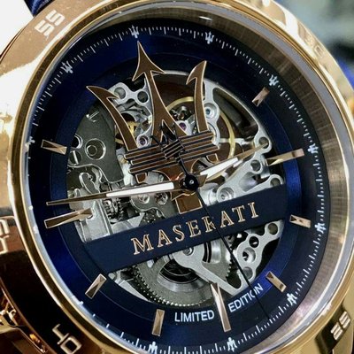 Maserati Automatic Blue Dial Stainless Steel Blue Leather Strap Watch For Men - R8821119005 Watches Maserati   