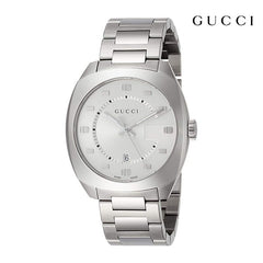 Gucci GG2570 Silver Dial Silver Steel Strap Watch For Men - YA142308 Watches Gucci   