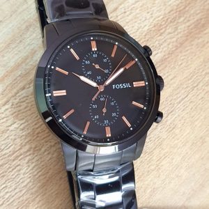 Fossil Townsman Chronograph Black Dial Black Steel Strap Watch for Men - FS5379 Watches Fossil   