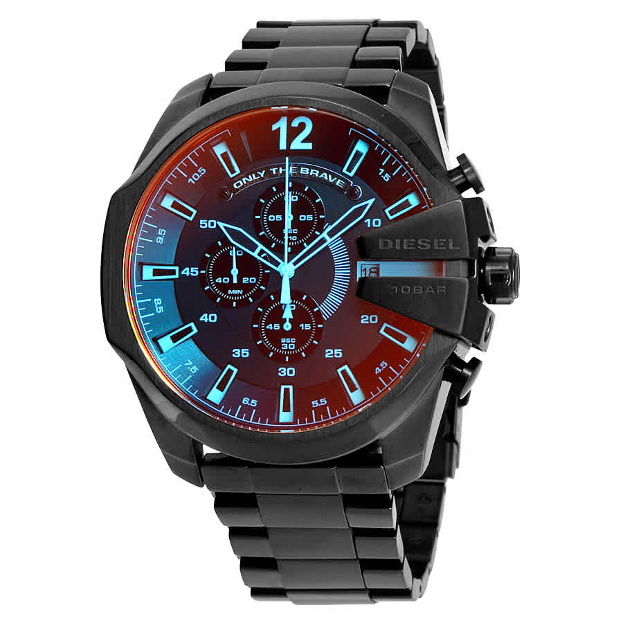 Diesel Mega Chief Black Dial Black Stainless Steel Watch For Men - DZ4318 Watches Diesel   