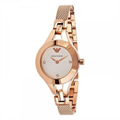 Emporio Armani Chiara Silver Dial Rose Gold Stainless Steel Watch For Women - AR7362 Watches Emporio Armani   