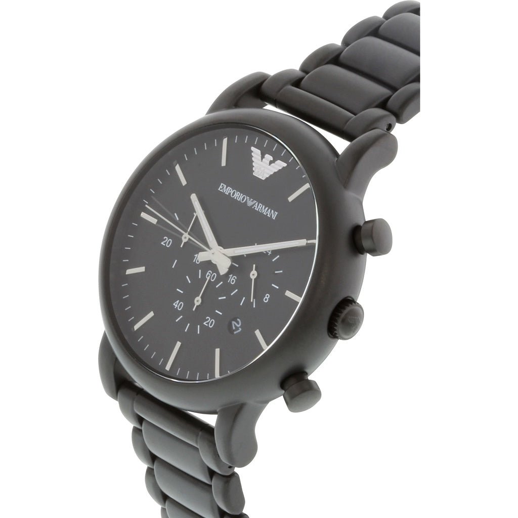 Emporio Armani Luigi Chronograph Black Dial Black Stainless Steel Watch For Men - AR1895 Watches Emporio Armani   