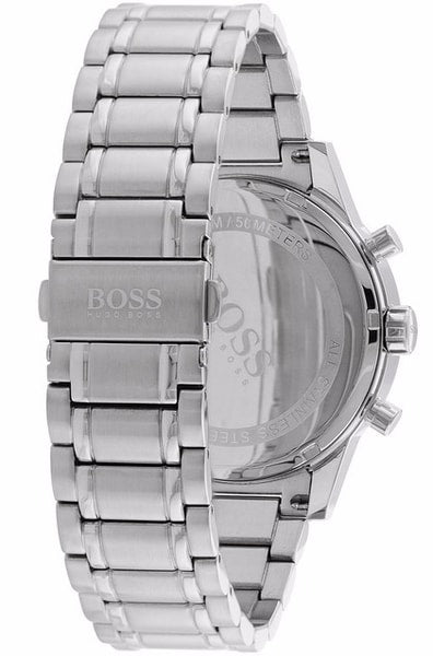 Hugo Boss Aeroliner Chronograph White Dial Silver Steel Strap Watch for Men - 1513182 Watches Hugo Boss   