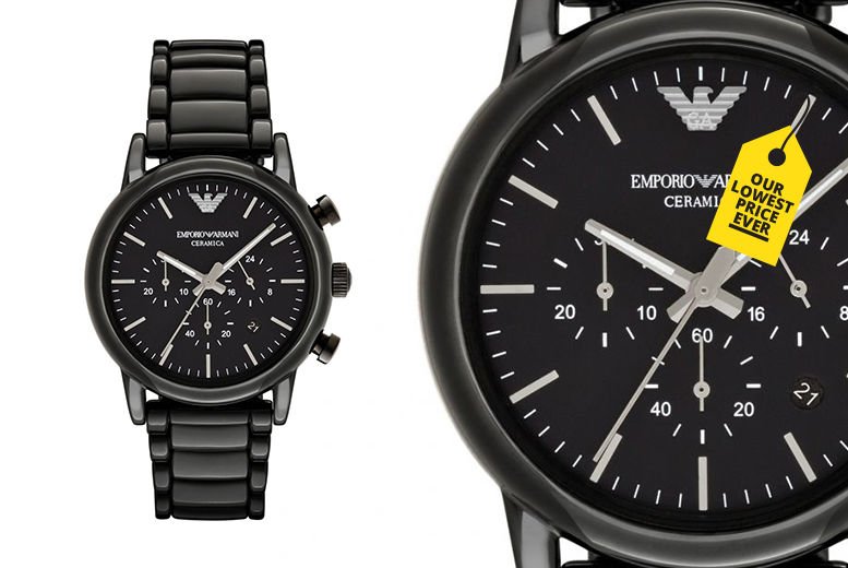 Emporio Armani Luigi Chronograph Black Dial Black Stainless Steel Watch For Men - AR1507 Watches Emporio Armani   