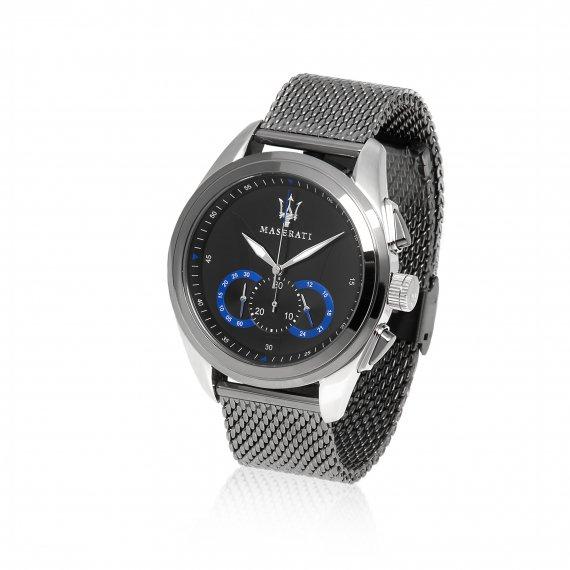 Maserati Traguardo Chronograph Black Dial Mesh Bracelet Watch For Men - R8873612006 Watches Maserati   