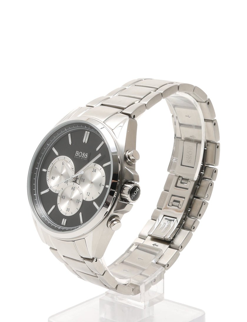 Hugo Boss Driver Black Dial Silver Steel Strap Watch for Men - 1512883 Watches Hugo Boss   