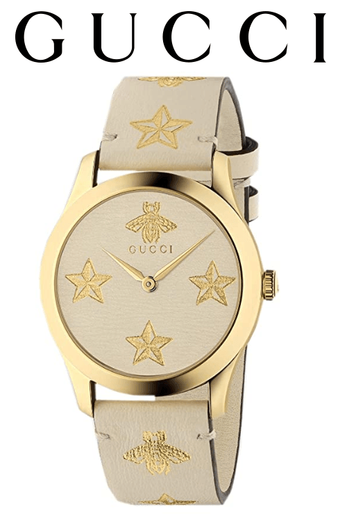 Gucci G Timeless White DIal White Leather Strap Watch For Women - YA1264096 Watches Gucci   