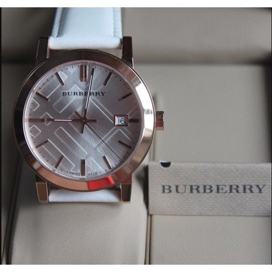 Burberry The City White Dial White Leather Strap Watch for Women - BU9012 Watches Burberry   