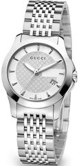 Gucci G Timeless Silver Dial Silver Steel Strap Watch For Women - YA126501 Watches Gucci   