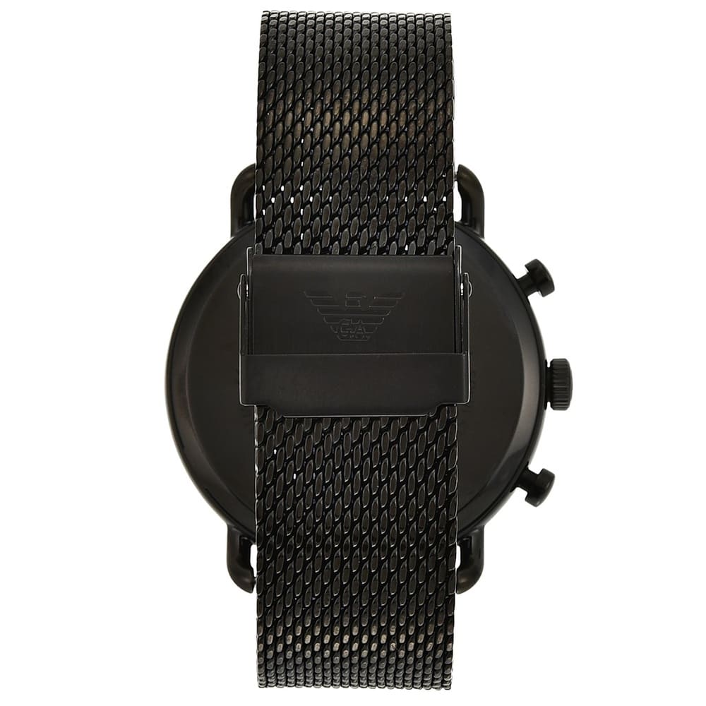 Emporio Armani Aviator Black Dial Black Mesh Bracelet Watch For Men - AR11142 Watches Emporio Armani   