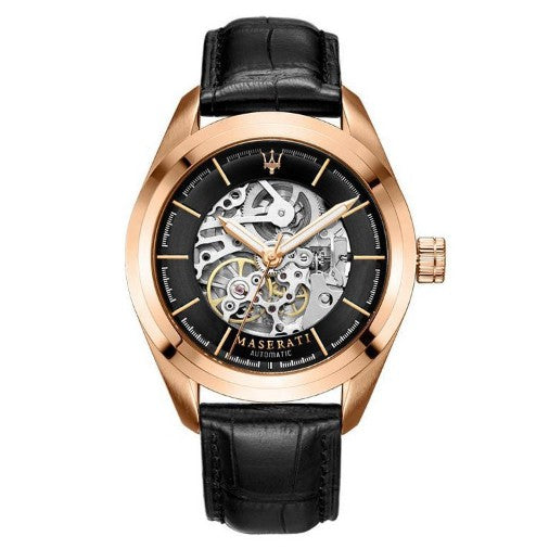 Maserati Traguardo Automatic Black Skeleton Dial Watch For Men - R8821112001 Watches Maserati   