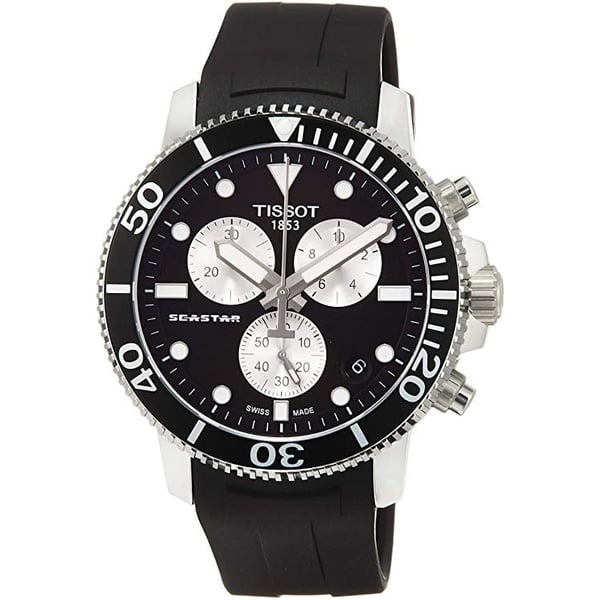 Tissot Seaster 1000 Chronograph Black Dial Black Rubber Strap Watch For Men - T120.417.17.051.00 Watches Tissot   