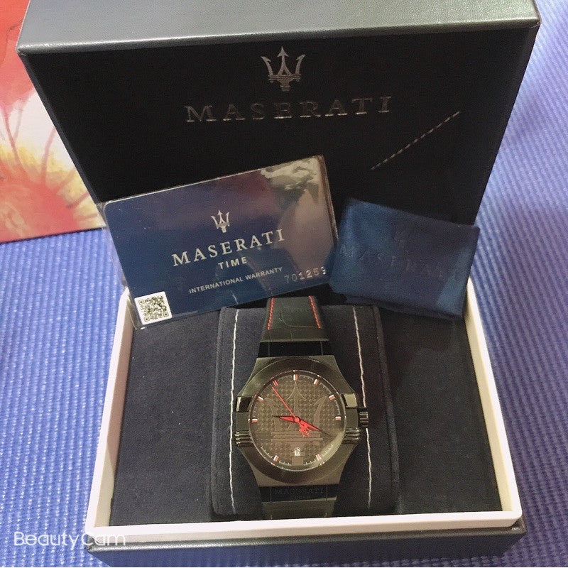 Maserati Potenza 3H STR Black Dial 42mm Leather Strap Watch For Men - R8851108010 Watches Maserati   