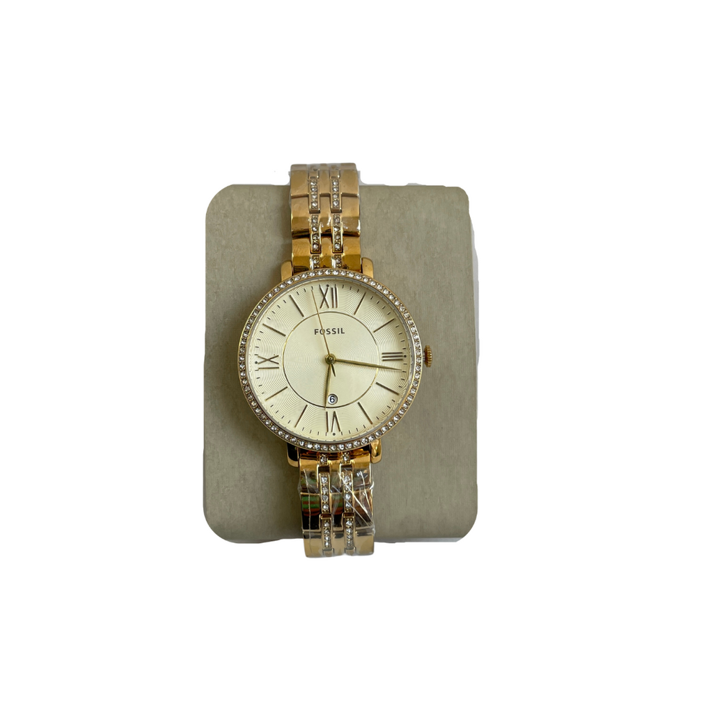 Fossil Jacqueline Gold Dial Gold Steel Strap Watch for Women - ES3547 Watches Fossil   