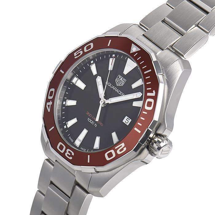 Tag Heuer Aquaracer 43mm Black Dial Silver Steel Strap Watch for Men - WAY101B.BA0746 Watches Tag Heuer   