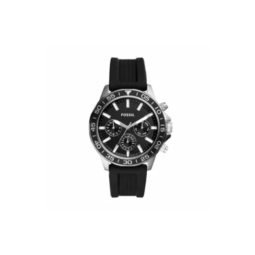 Fossil Bannon Multifunction Black Dial Black Silicone Strap Watch for Men - BQ2494 Watches Fossil   